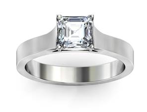AH Dunn Asscher Diamond Ring in 18kt White Gold AU
